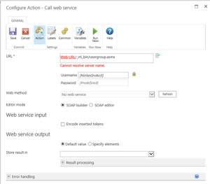 Nintex Workflow - Cannot resolve server name