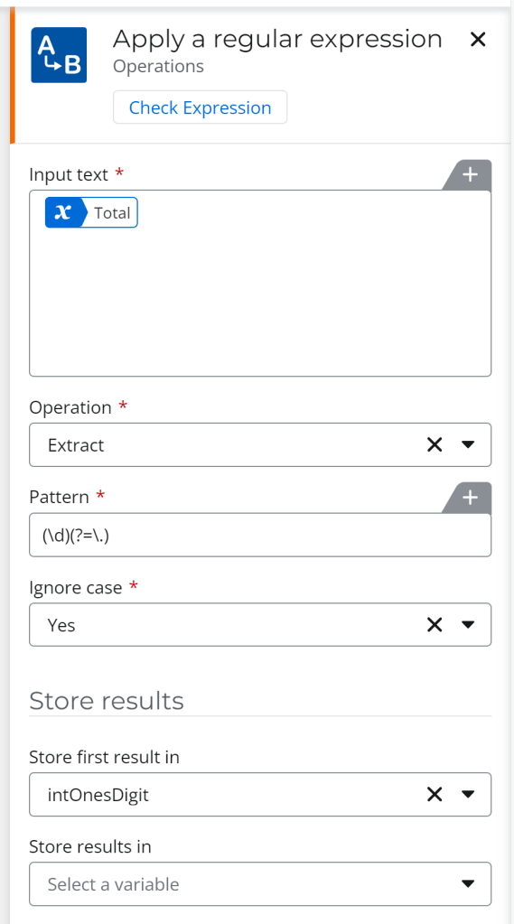 Nintex Automation Cloud - Regular Expression RegEx - Get Ones Digit