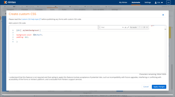 Customize Form Label Control Background Color with CSS in Nintex ...